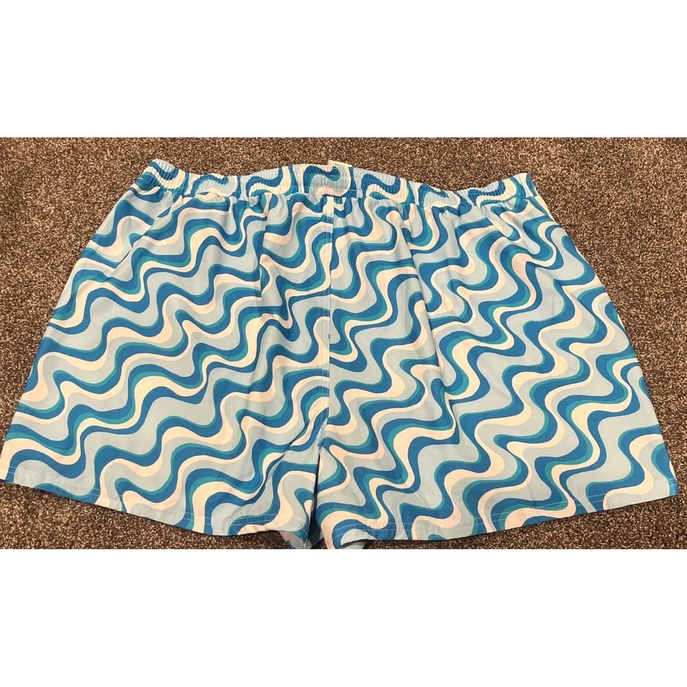 NWT Wild Fable Womens 2XL Board Swim Shorts Multi Blue Swirl Wave Print Unlined